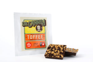 CBD infused chocolate - with Toffee with delicious looking chocolates showing